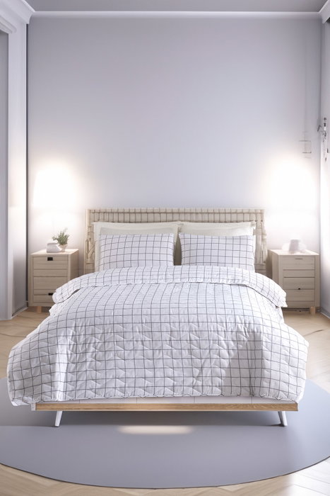 L'essentiel linge de maison Artus Juego de Colcha Doble Gris y Blanco L'essentiel linge de maison Artus Juego de Colcha Doble Gris y Blanco